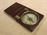 Antique Georgian mahogany cased pocket compass - circa 1820